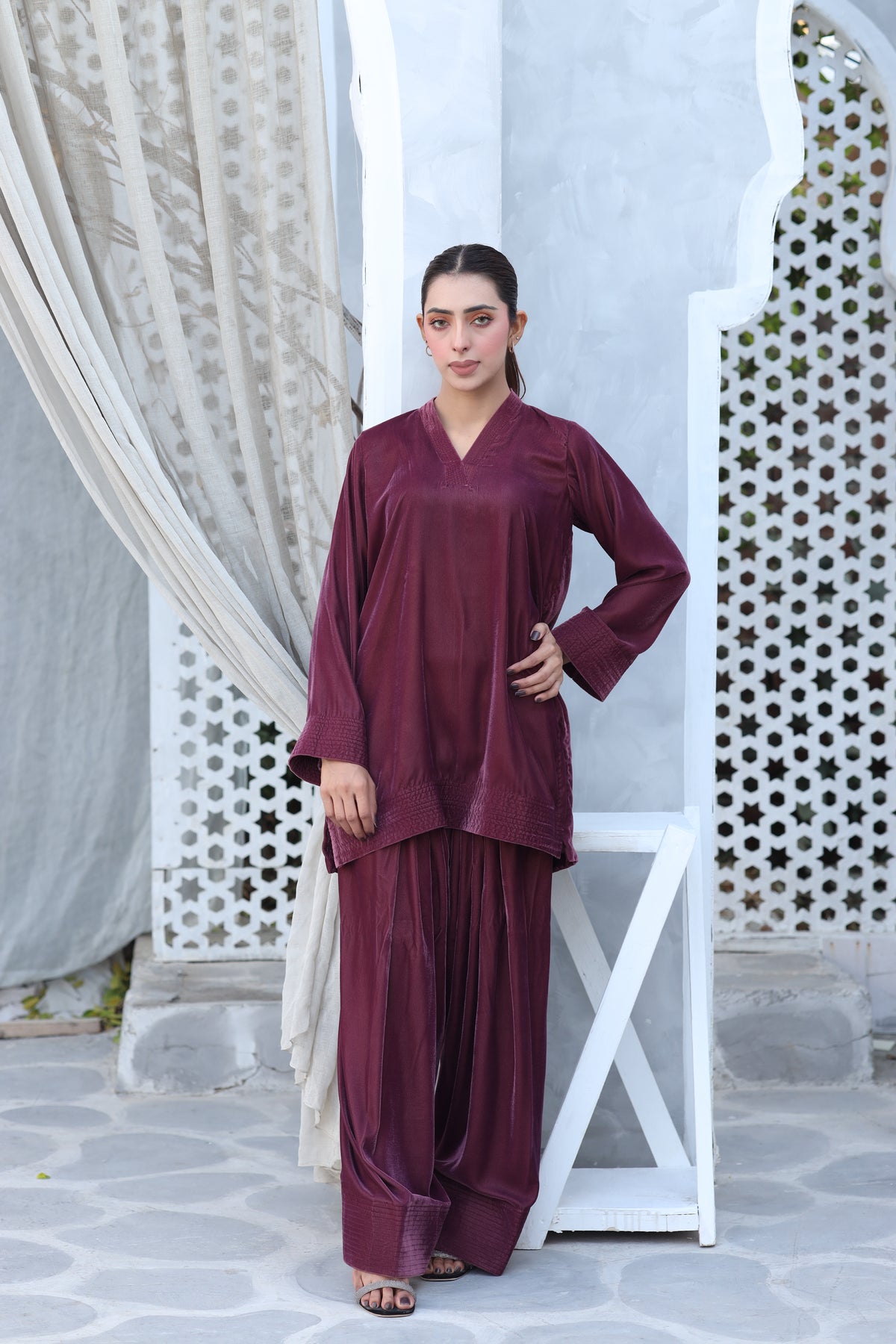 Deep plum set