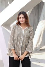 Gray embroidered shirt