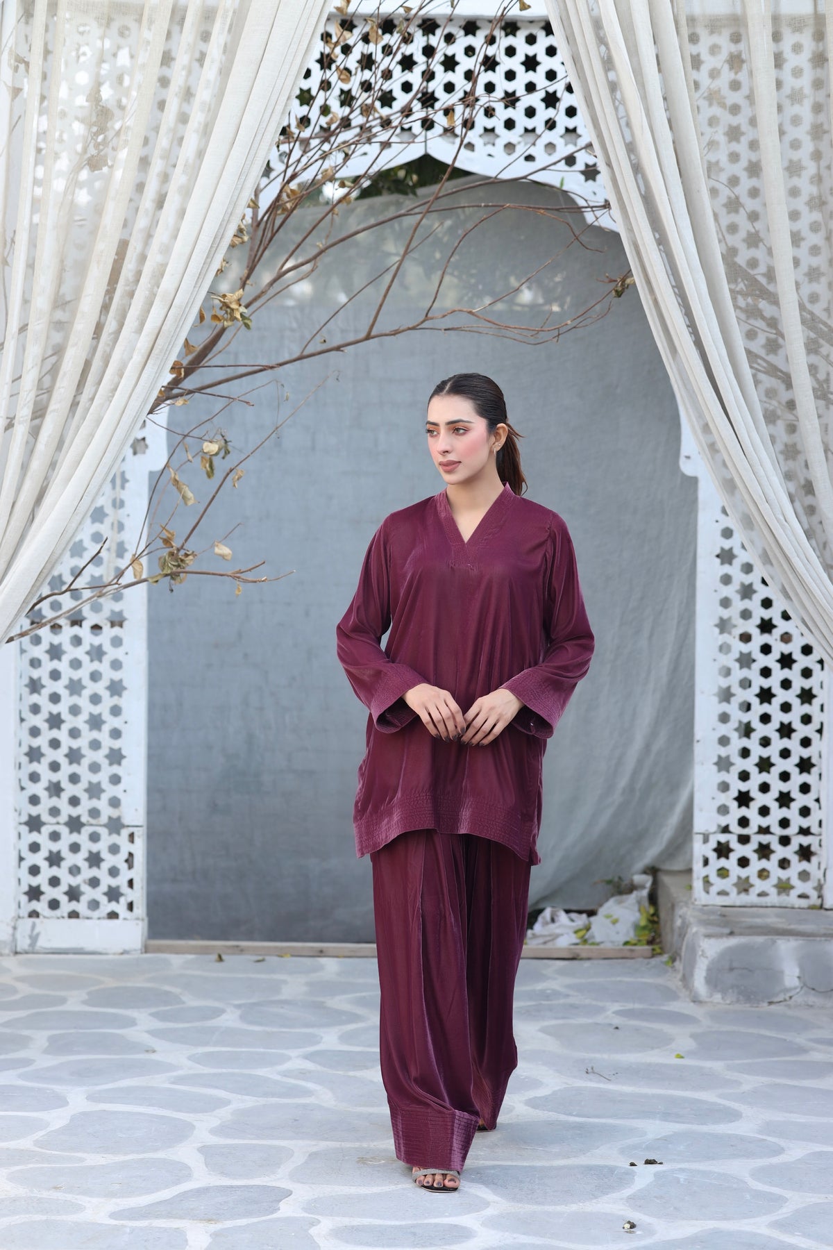 Deep plum set