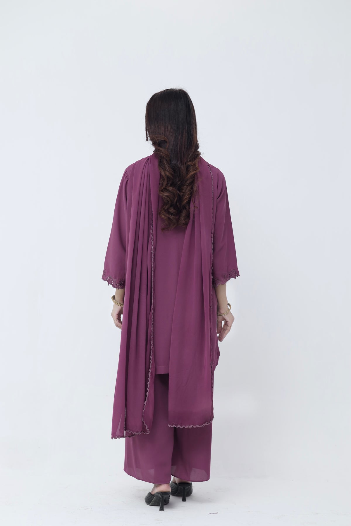 Purple embroidered dress