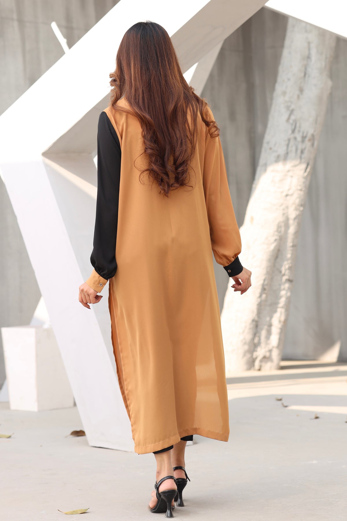 Single Contrast panel long shirt